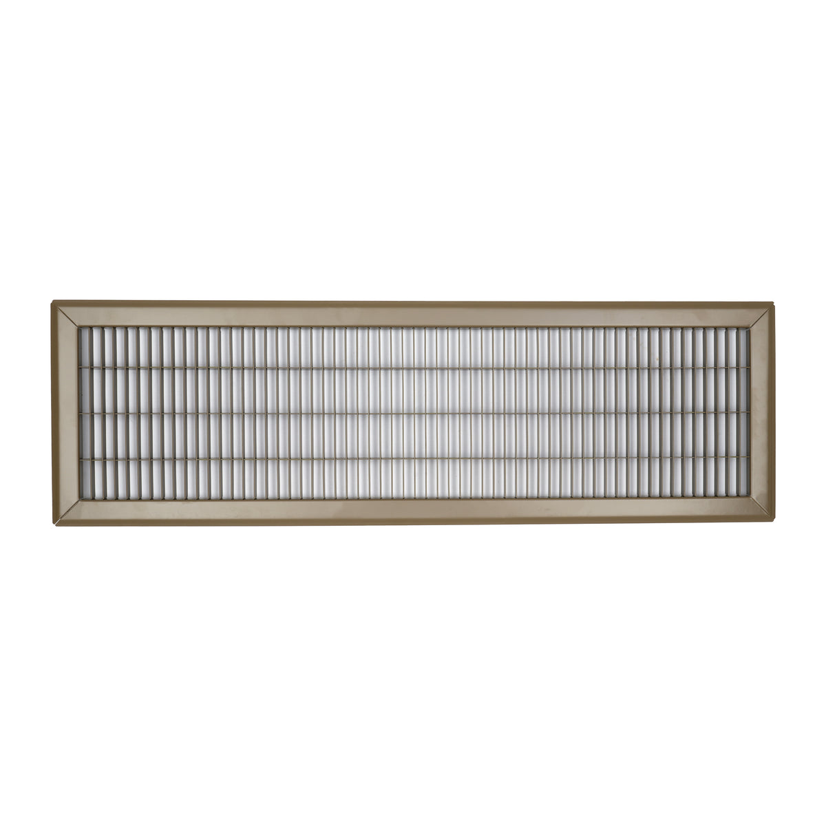 8"x30" Brown Steel Return Air Floor Grille, Walkable Heavy-Duty Fixed-Blade Vent Cover