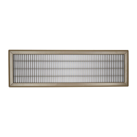 8"x30" Brown Steel Return Air Floor Grille, Walkable Heavy-Duty Fixed-Blade Vent Cover