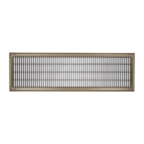 8"x30" Brown Steel Return Air Floor Grille, Walkable Heavy-Duty Fixed-Blade Vent Cover