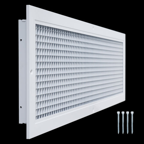 8"x32" White Aluminum Eggcrate Return Air Grille, Low-Noise High-Airflow Rust-Proof Vent Cover