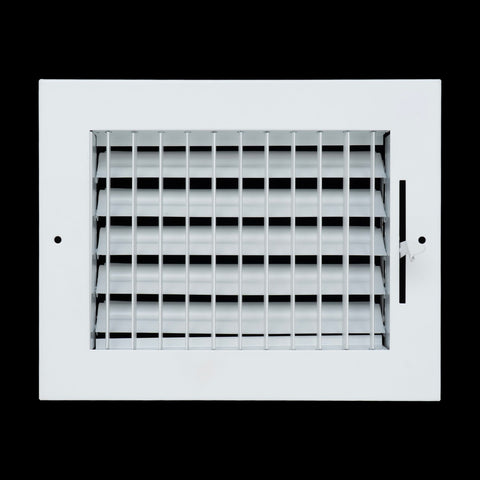 8"x6" White Steel Adjustable Supply Register, Air Vent Cover with Damper for Sidewall Or Ceiling