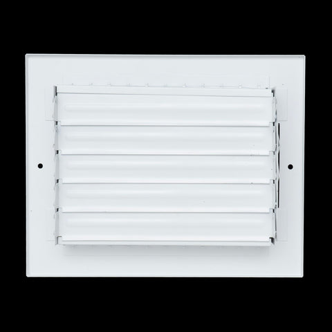 8"x6" White Steel Adjustable Supply Register, Air Vent Cover with Damper for Sidewall Or Ceiling