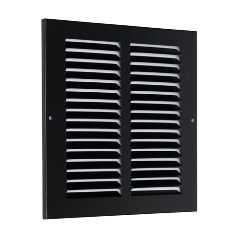 8"x8" Black Steel Return Air Grille, High-Airflow HVAC Cold Air Intake for Wall & Ceiling