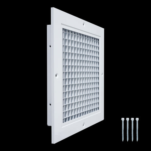 8"x8" White Aluminum Eggcrate Return Air Grille, Low-Noise High-Airflow Rust-Proof Vent Cover