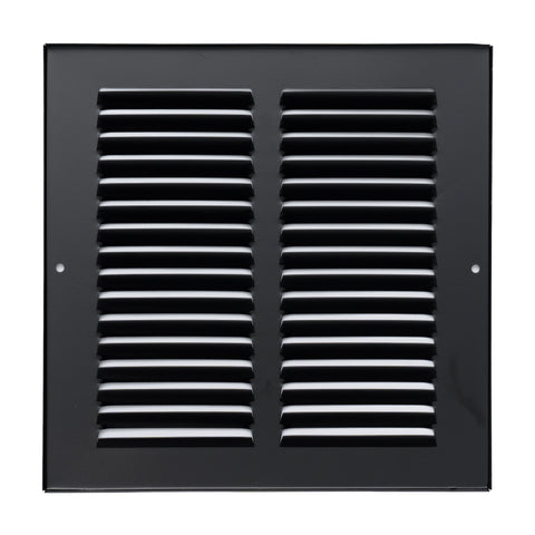 8"x8" Black Steel Return Air Grille, High-Airflow HVAC Cold Air Intake for Wall & Ceiling