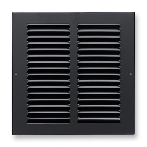 8"x8" Black Steel Return Air Grille, High-Airflow HVAC Cold Air Intake for Wall & Ceiling