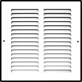 8"x8" White Steel Return Air Grille, High-Airflow HVAC Cold Air Intake for Wall & Ceiling