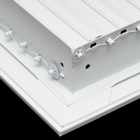 20"x8" White Aluminum Adjustable Decorative Vent Cover, Rust-Proof Supply Grille for Wall & Ceiling