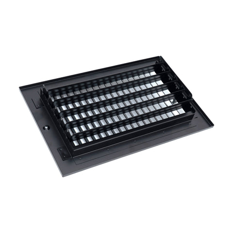 10"x6" 1-Way Black Steel Air Supply Diffuser, Directional Register Vent Cover for Sidewall Or Ceiling