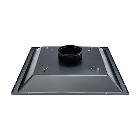 Fits 24"x24" Black Steel T-Bar Drop Ceiling Diffuser, 2x2 Lay-In 2-Cone, 6" Round Neck