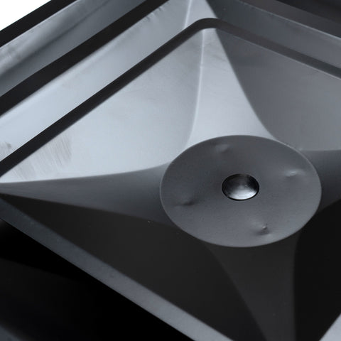 Fits 24"x24" Black Steel T-Bar Drop Ceiling Diffuser, 2x2 Lay-In 2-Cone, 6" Round Neck