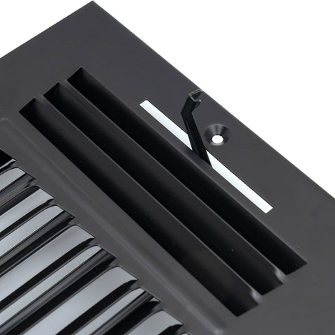 8"x6" 3-Way Black Steel Air Supply Diffuser, Directional Register Vent Cover for Sidewall Or Ceiling