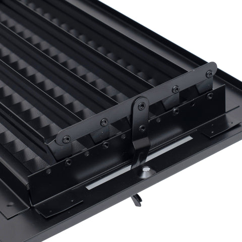 8"x6" 3-Way Black Steel Air Supply Diffuser, Directional Register Vent Cover for Sidewall Or Ceiling
