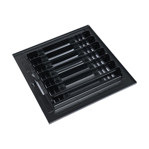 8"x8" 4-Way Black Steel Air Supply Diffuser, Directional Register Vent Cover for Sidewall Or Ceiling