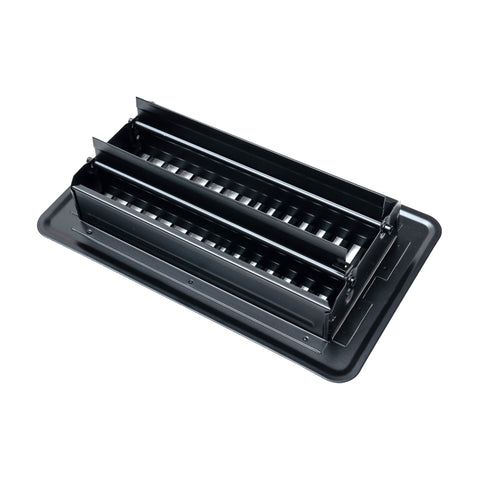4"x8" Black Steel Floor Register, Walkable Heavy-Duty Louvered Vent Cover with Damper