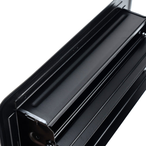 4"x8" Black Steel Floor Register, Walkable Heavy-Duty Louvered Vent Cover with Damper