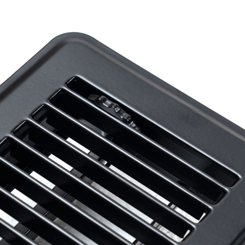 4"x8" Black Steel Floor Register, Walkable Heavy-Duty Louvered Vent Cover with Damper