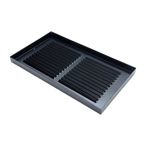 14"x6" Black Steel Baseboard Return Air Grille, 7/8" Turnback Depth