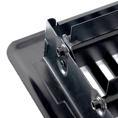 2"x14" Black Steel Floor Register, Walkable Heavy-Duty Louvered Vent Cover with Damper