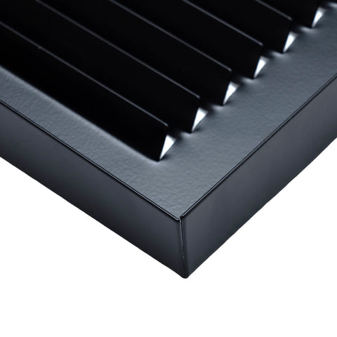 14"x6" Black Steel Baseboard Return Air Grille, 7/8" Turnback Depth