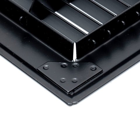 12"x14" Black Steel Return Air Floor Grille, Walkable Heavy-Duty Fixed-Blade Vent Cover