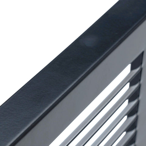 12"x6" Black Steel Baseboard Return Air Grille, 7/8" Turnback Depth