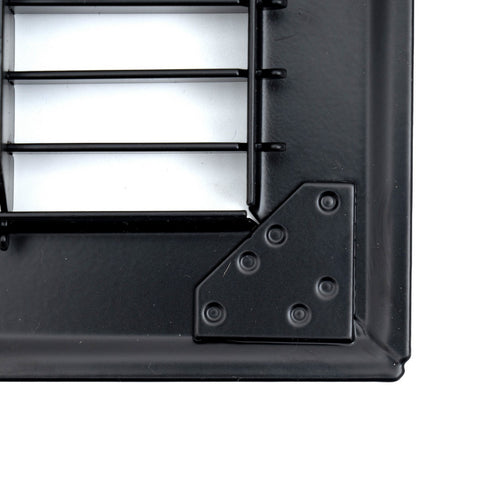 8"x10" Black Steel Return Air Floor Grille, Walkable Heavy-Duty Fixed-Blade Vent Cover