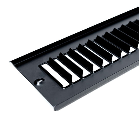 2"x12" Black Toe Kick Vent Cover, Cabinet Toe Space HVAC Register Grille