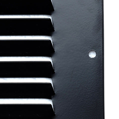 14"x8" Black Steel Baseboard Return Air Grille, 7/8" Turnback Depth