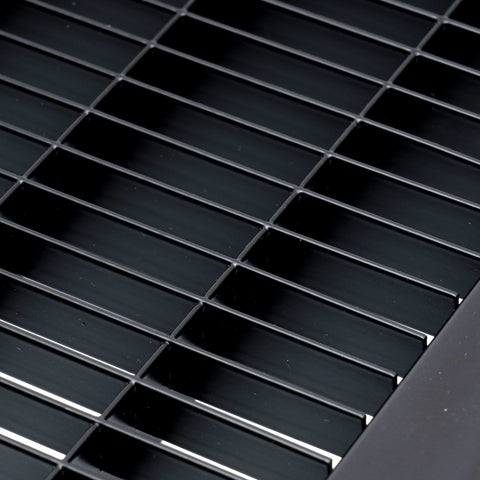 12"x14" Black Steel Return Air Floor Grille, Walkable Heavy-Duty Fixed-Blade Vent Cover