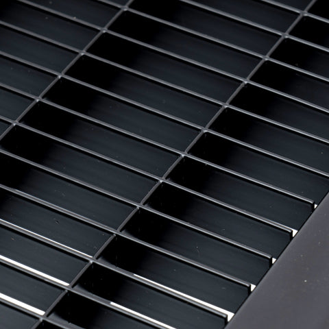 8"x14" Black Steel Return Air Floor Grille, Walkable Heavy-Duty Fixed-Blade Vent Cover