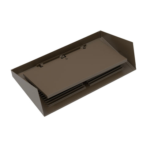 12"x6" Brown Steel Triangular Baseboard Grille, with Damper, 3-13/16" Depth