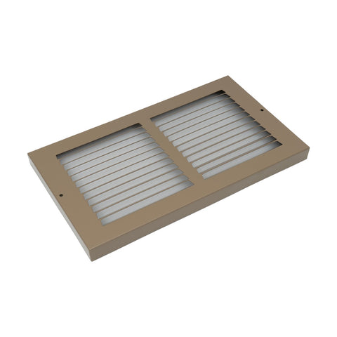 30"x8" Brown Steel Baseboard Return Air Grille, 7/8" Turnback Depth