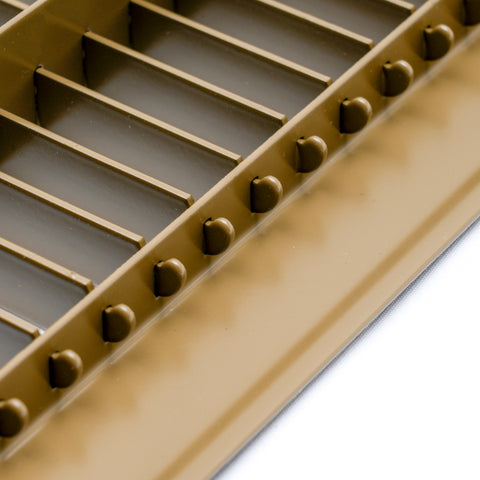 14"x20" Brown Steel Return Air Floor Grille, Walkable Heavy-Duty Fixed-Blade Vent Cover