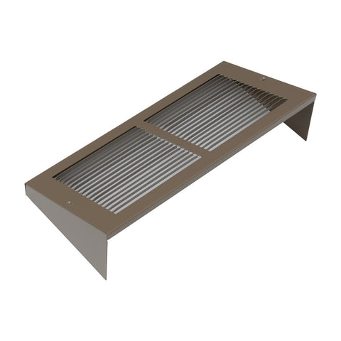 12"x6" Brown Steel Triangular Baseboard Grille, Efficient Airflow, 3-13/16" Depth