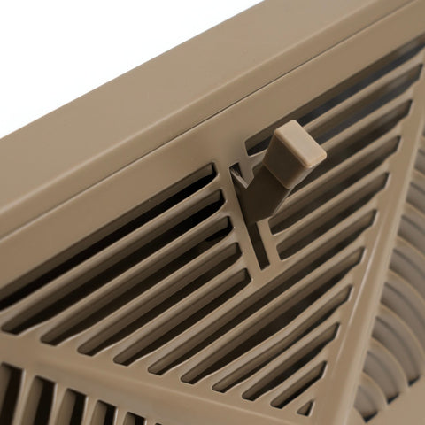 18" Brown Steel Corner Baseboard Register, Round Airflow Adjustable Vent Cover
