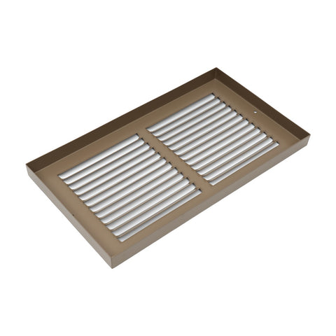 14"x8" Brown Steel Baseboard Return Air Grille, 7/8" Turnback Depth