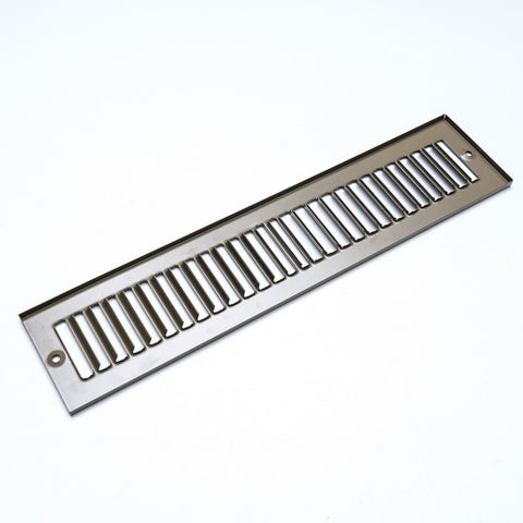14"x4" Brown Toe Kick Vent Cover, Cabinet Toe Space HVAC Register Grille