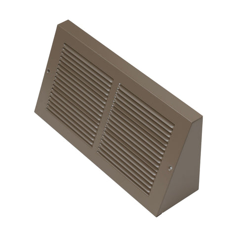 12"x6" Brown Steel Triangular Baseboard Grille, Efficient Airflow, 3-13/16" Depth