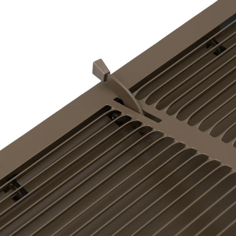 12"x6" Brown Steel Triangular Baseboard Grille, with Damper, 3-13/16" Depth