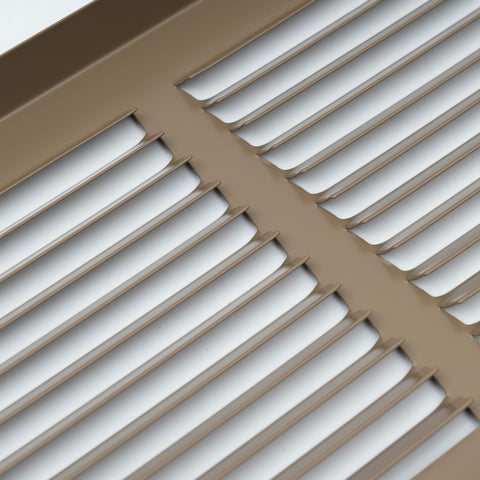 14"x8" Brown Steel Baseboard Return Air Grille, 7/8" Turnback Depth