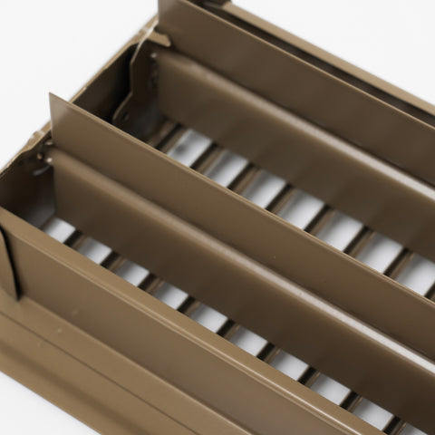12"x2" Brown Steel Floor Register, Walkable Heavy-Duty Louvered Vent Cover with Damper