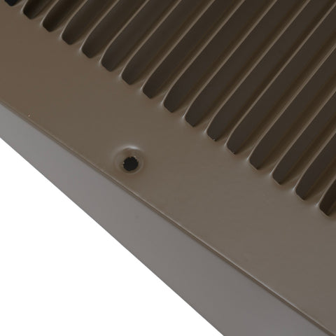 12"x6" Brown Steel Triangular Baseboard Grille, with Damper, 3-13/16" Depth