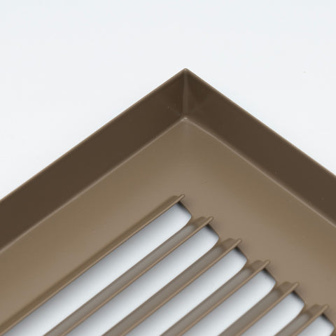 12"x6" Brown Steel Baseboard Return Air Grille, 7/8" Turnback Depth
