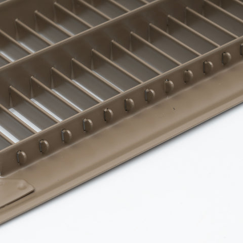 8"x16" Brown Steel Return Air Floor Grille, Walkable Heavy-Duty Fixed-Blade Vent Cover