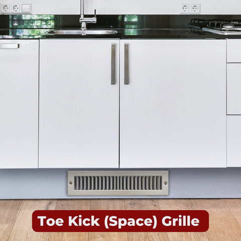 14"x4" Brown Toe Kick Vent Cover, Cabinet Toe Space HVAC Register Grille