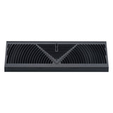 15" Black Steel Corner Baseboard Register, Round Airflow Adjustable Vent Cover