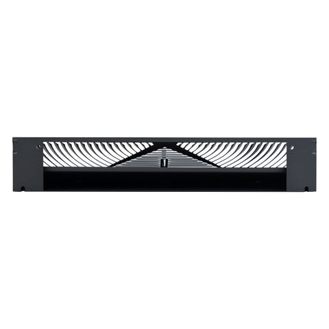 15" Black Steel Corner Baseboard Register, Round Airflow Adjustable Vent Cover