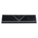 18" Black Steel Corner Baseboard Register, Round Airflow Adjustable Vent Cover