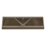 15" Brown Steel Corner Baseboard Register, Round Airflow Adjustable Vent Cover
